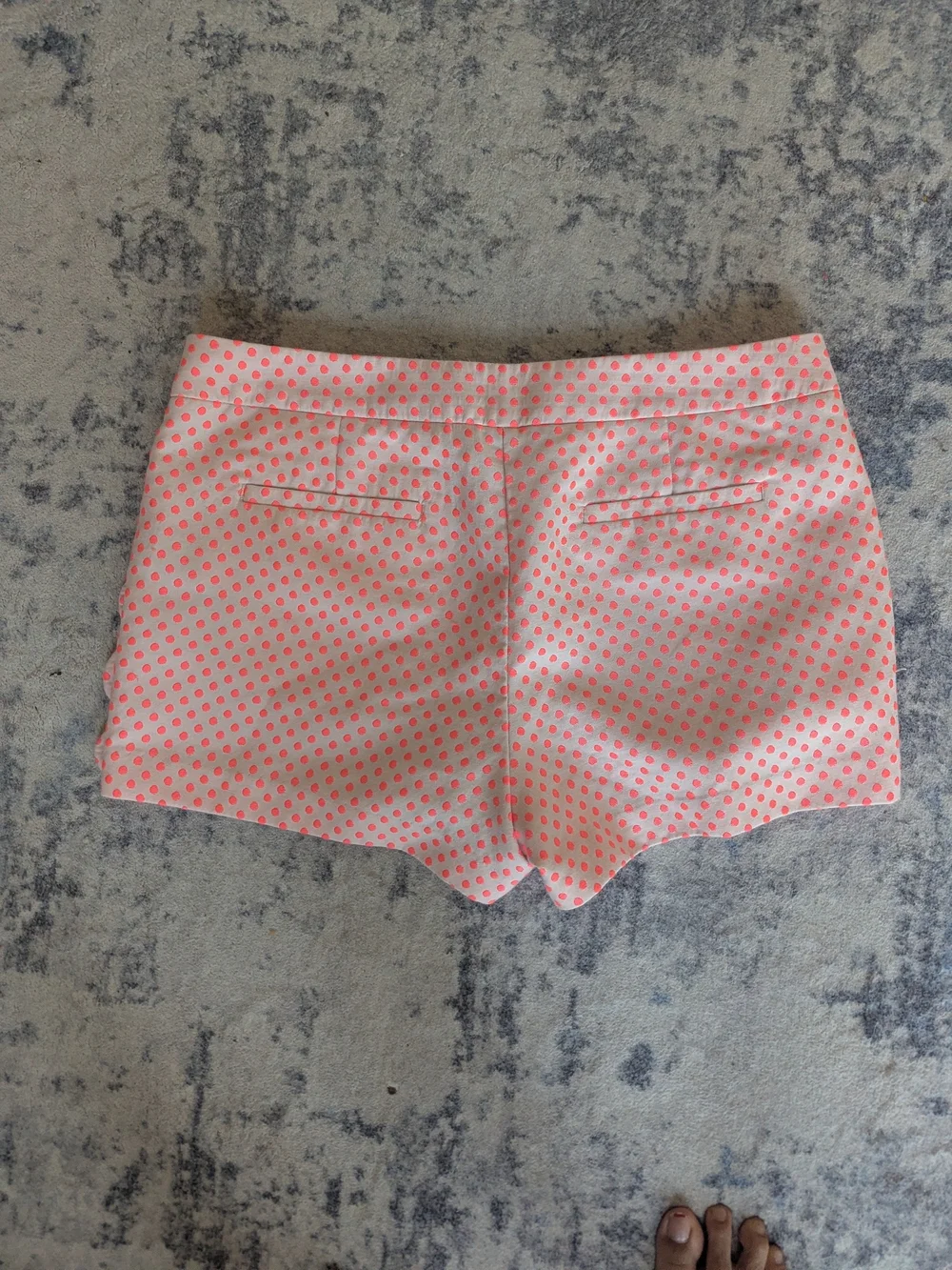 J.Crew Neon Polka Dot Scalloped Hem Women's Shorts - Neon Pink/White